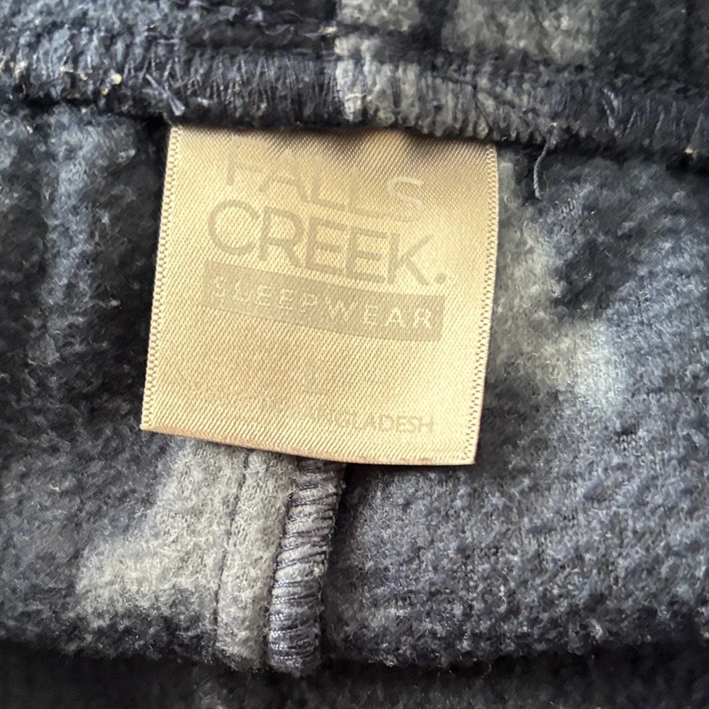 EUC Men’s Fleece Pajama Pants Set - Gray and Navy Falls Creek L